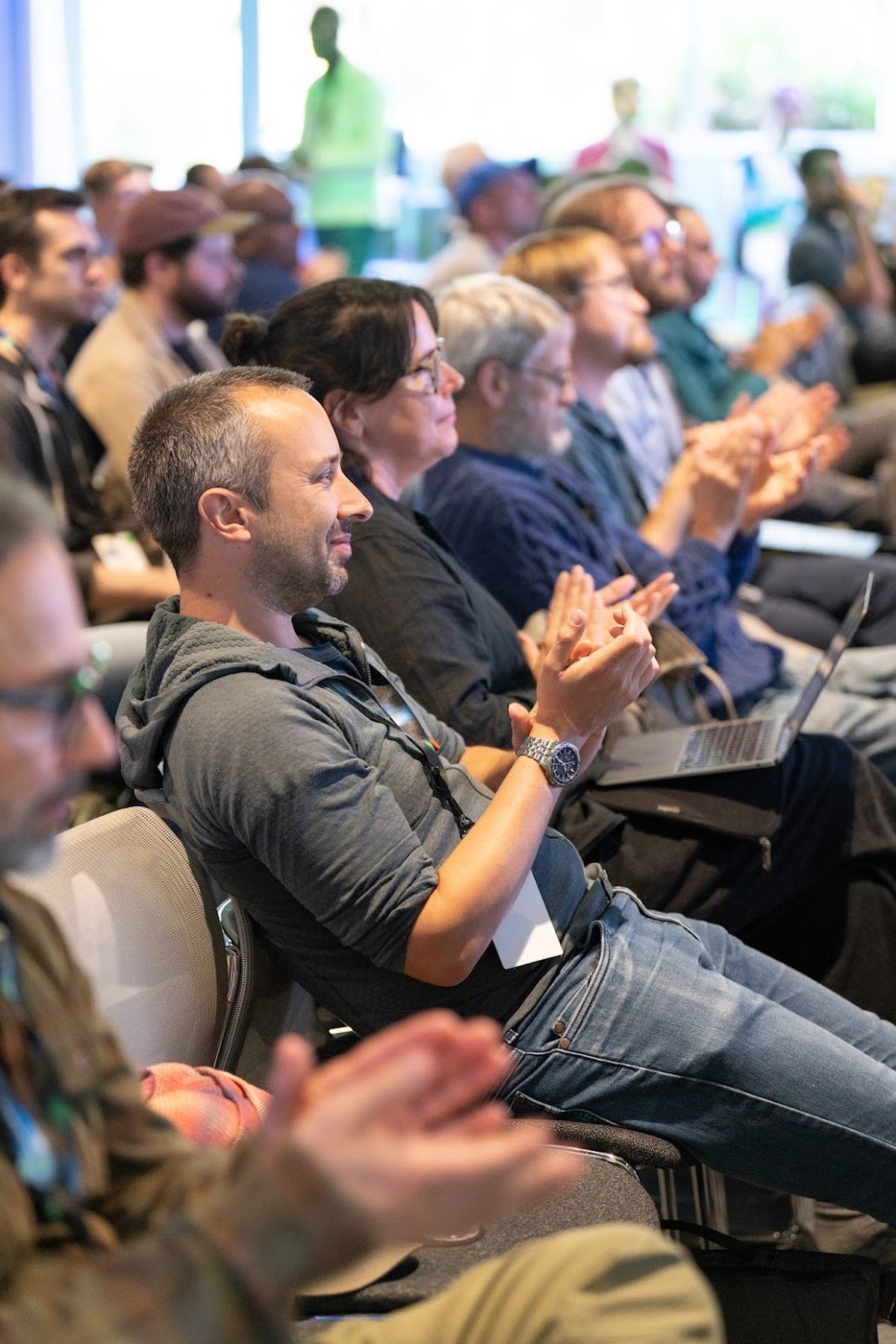 Audience applauding Nikita Collier’s talk at Blockly Summit 2025