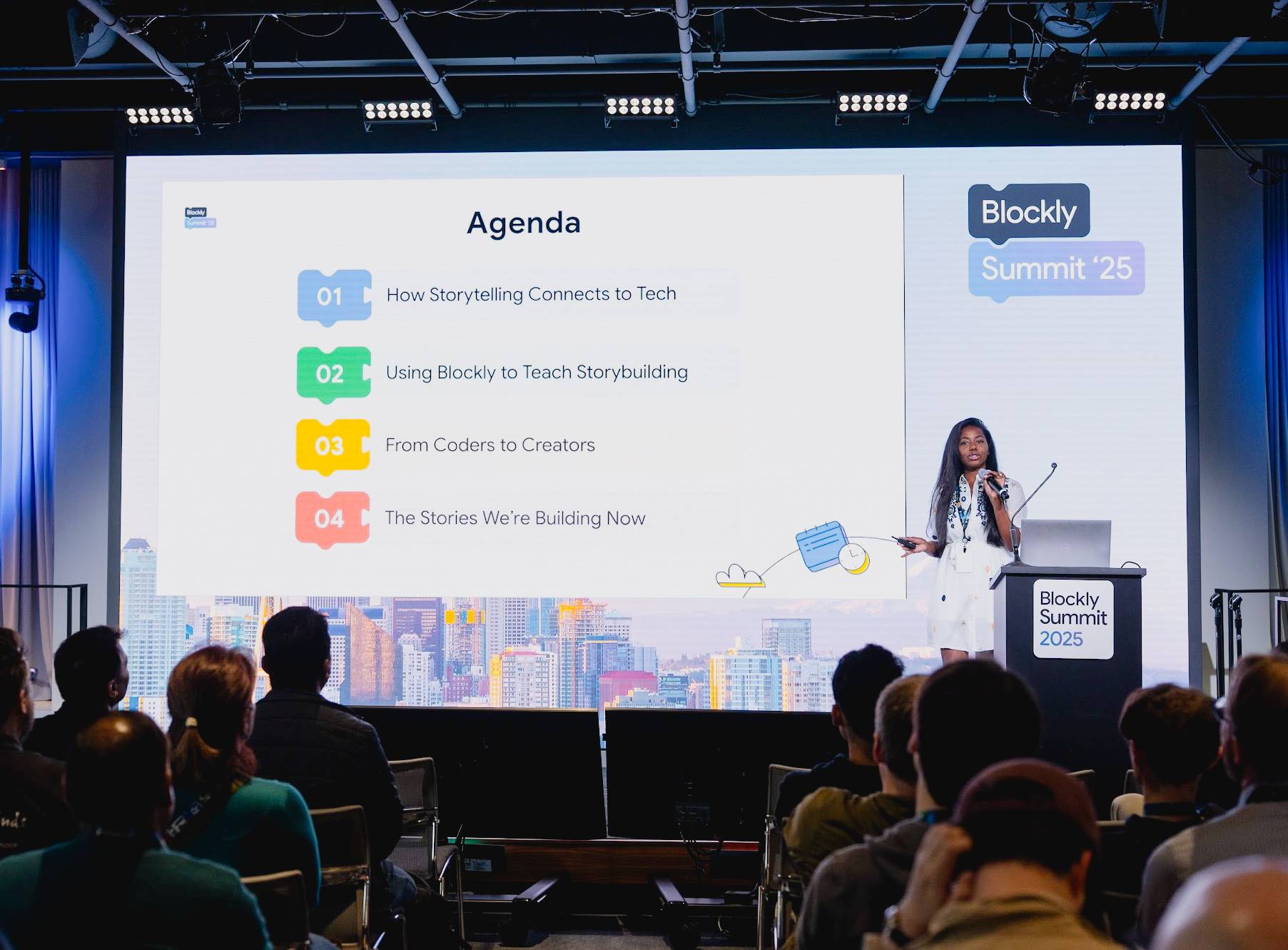 Nikita Collier speaking at Blockly Summit 2025
